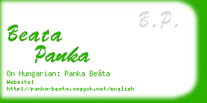 beata panka business card
